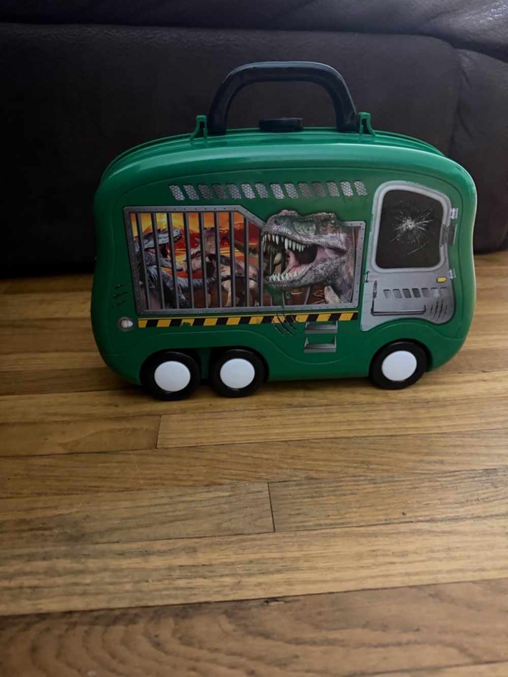 Green Dinosaur Truck Rolling storage case with Handle